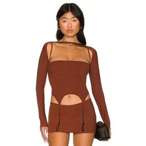 Miaou Phoenix Top in Cinnamon Brown